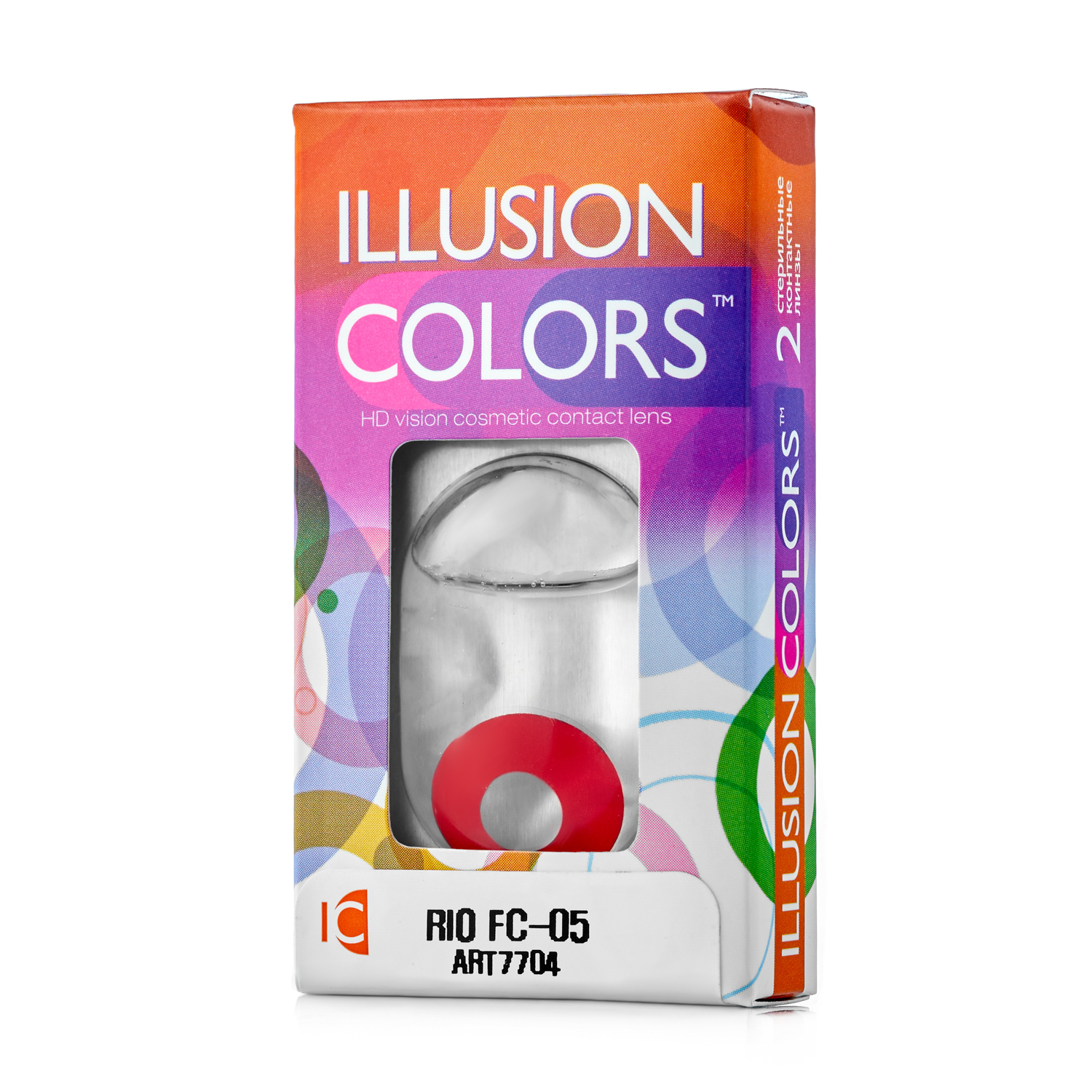 фото Контактные линзы illusion colors rio fc-05 красный 0,0d r8.6 2 шт.