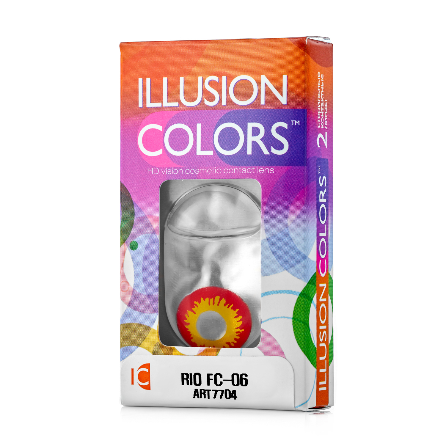 фото Контактные линзы illusion colors rio fc-06 красно-желтый 0,0d r8.6 2 шт.