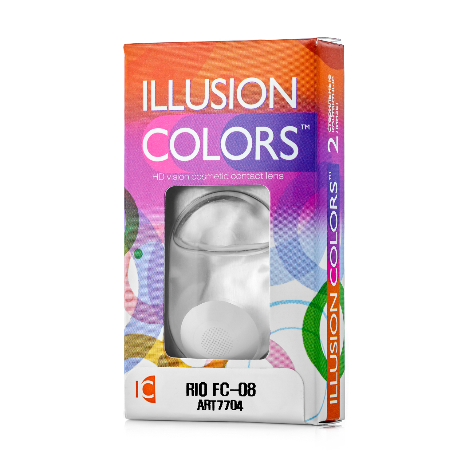Купить Контактные линзы ILLUSION colors RIO FC-08 белый 0, 0D R8.6 2 шт.