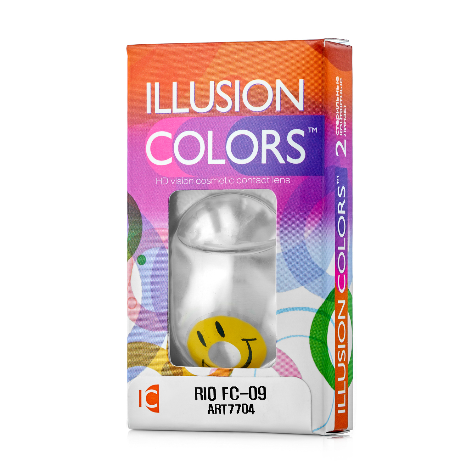 Купить Контактные линзы ILLUSION colors RIO FC-09 желтый 0, 0D R8.6 2 шт.