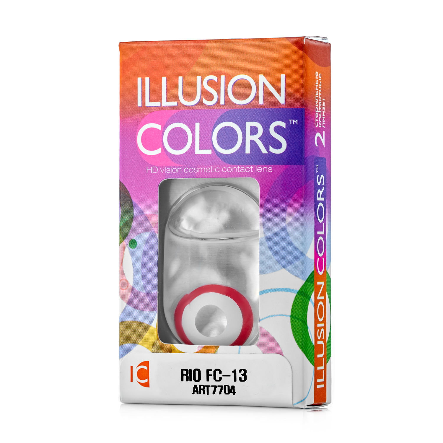 Купить Контактные линзы ILLUSION colors RIO FC-13 красно-белый 0, 0D R8.6 2 шт.