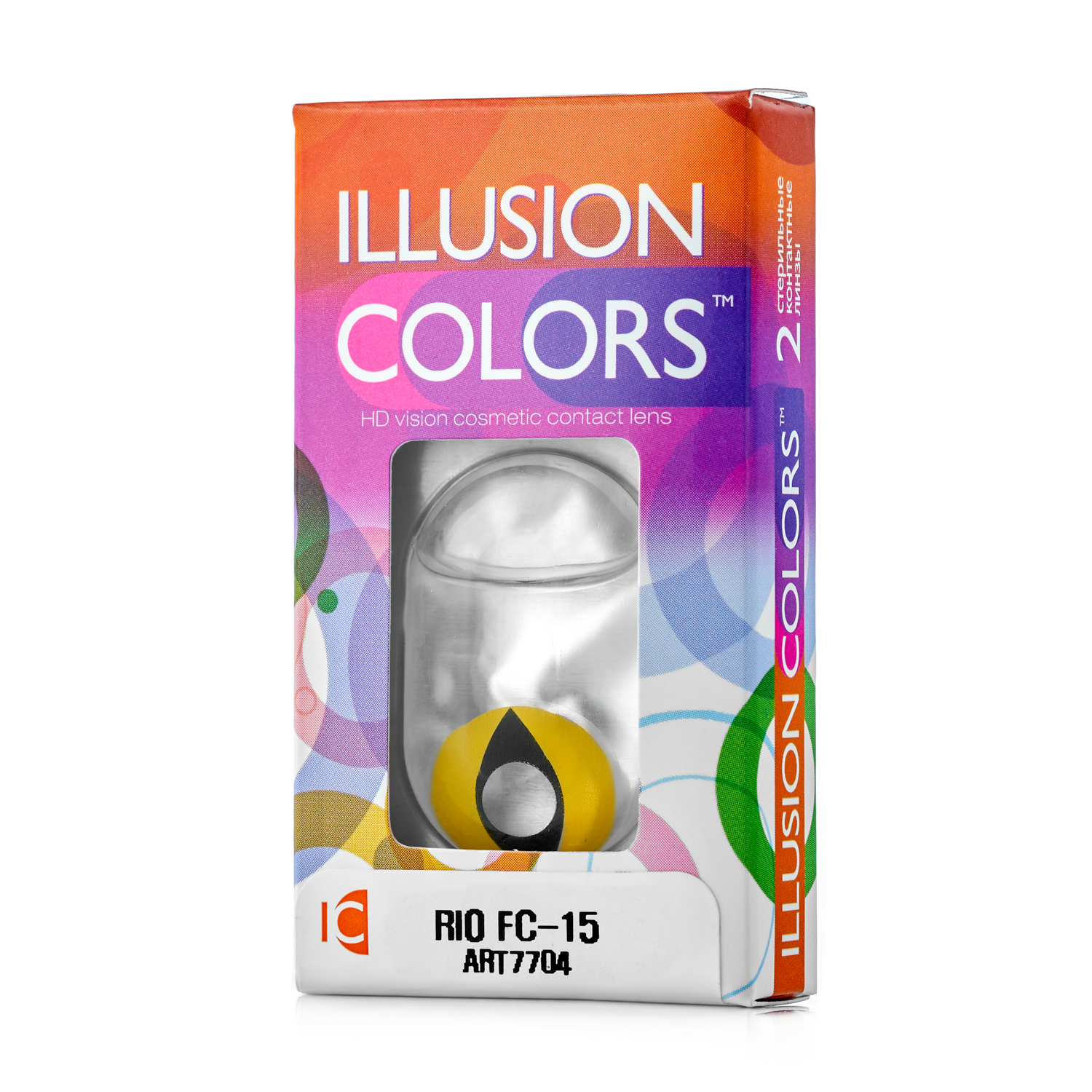 Купить Контактные линзы ILLUSION colors RIO FC-15 желто-черный 0, 0D R8.6 2 шт.