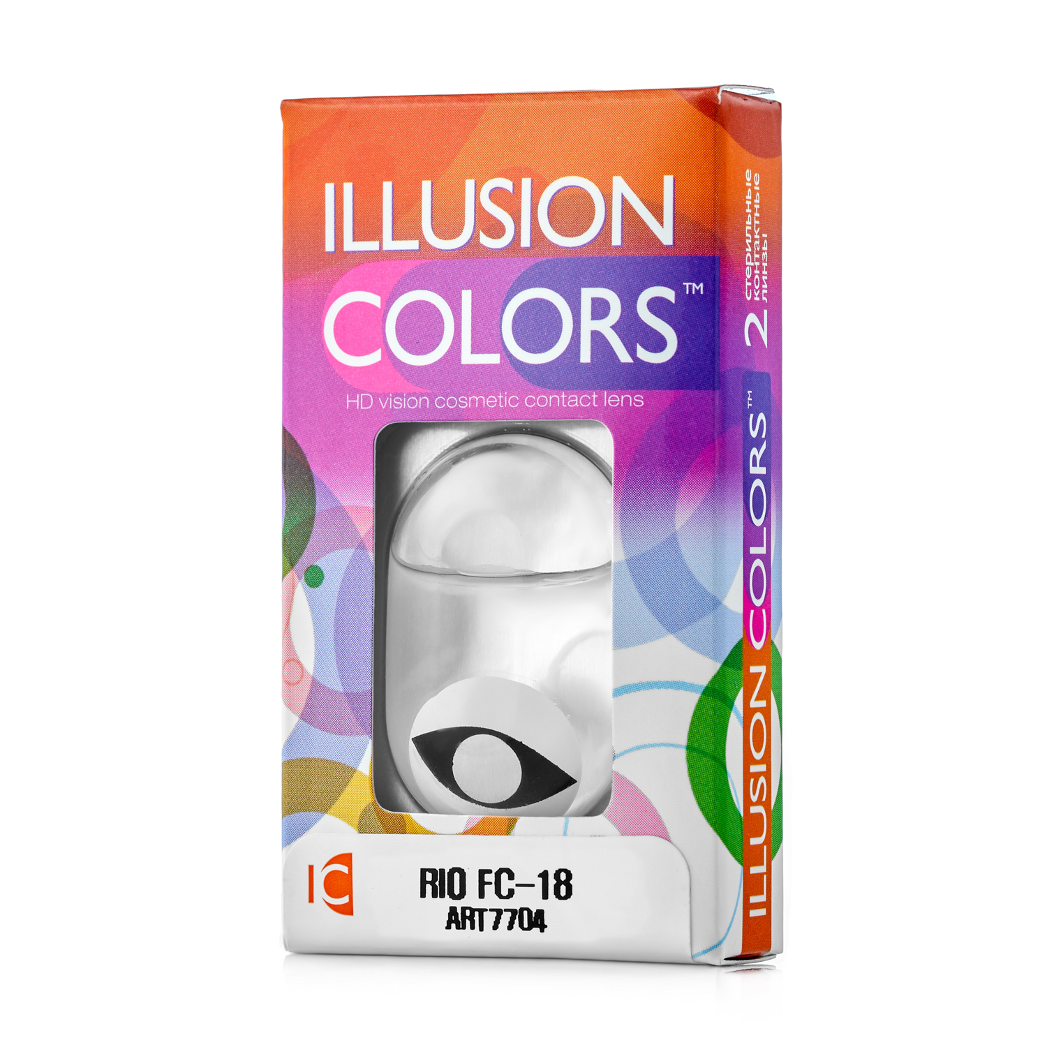Купить Контактные линзы ILLUSION colors RIO FC-18 черно-белый 0, 0D R8.6 2 шт.