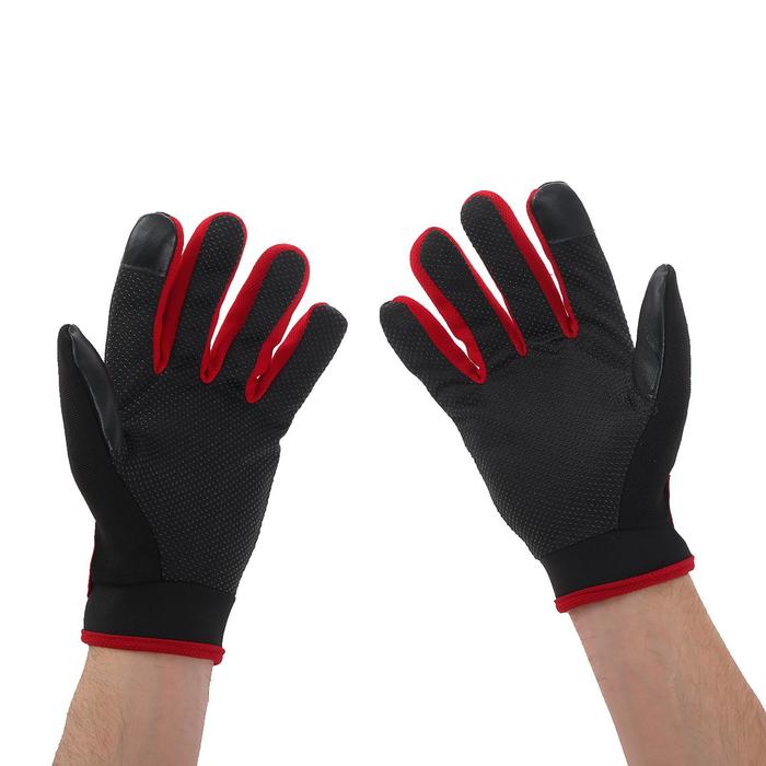 Перчатки для езды на мототехнике межсезонные, одноразмерные, черно-красный