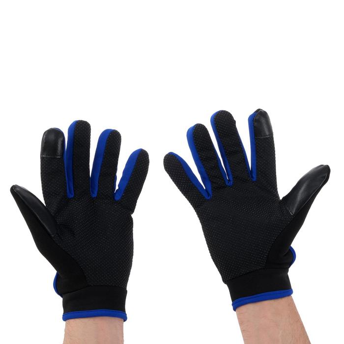Перчатки для езды на мототехнике межсезонные, одноразмерные, черно-синий