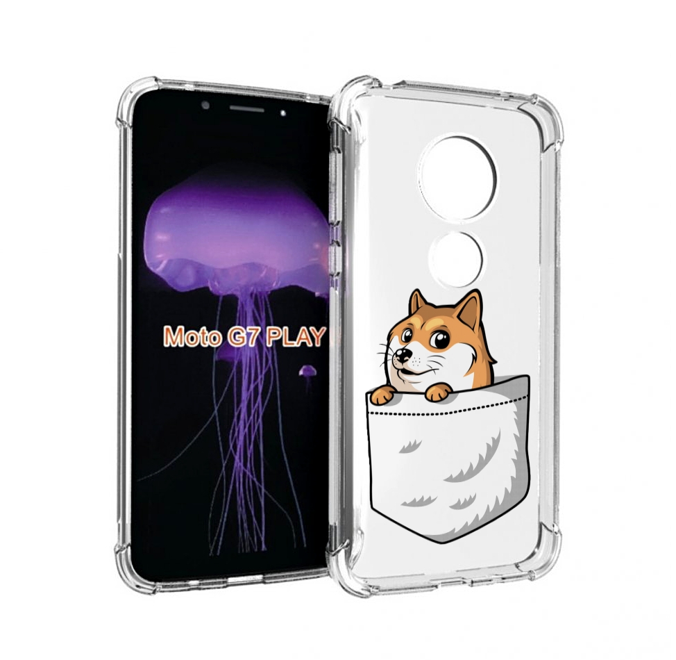 

Чехол MyPads Корги в кармане для Motorola Moto G7 Play, Прозрачный, Tocco