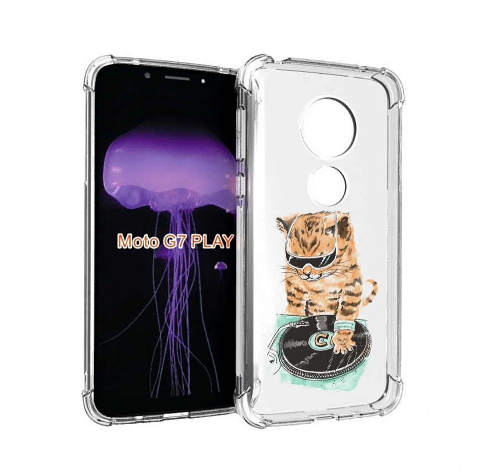 

Чехол MyPads Кот диджей для Motorola Moto G7 Play, Прозрачный, Tocco