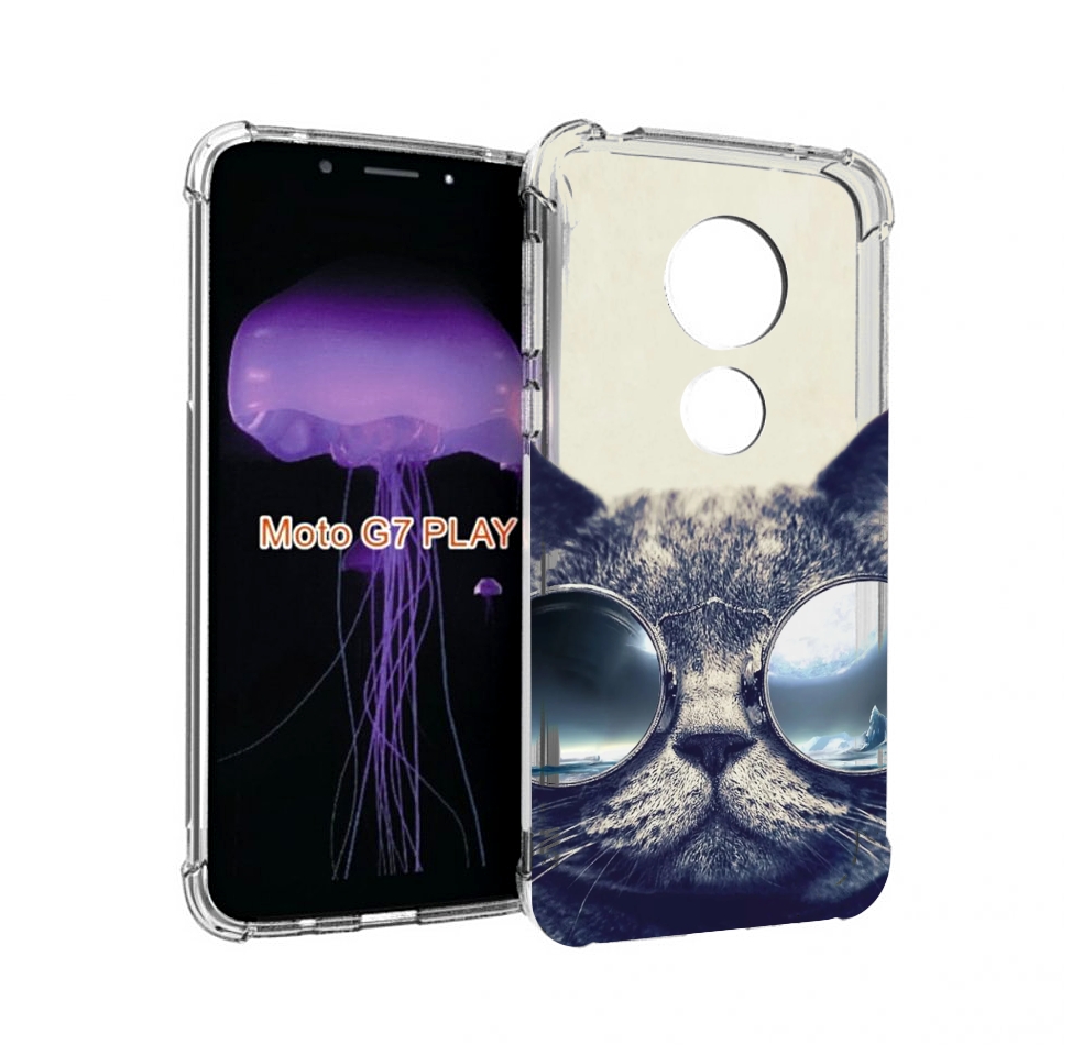 

Чехол MyPads Кот-в-очках-2 для Motorola Moto G7 Play, Прозрачный, Tocco