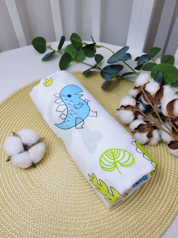 Пеленка муслиновая Дино 100*120см