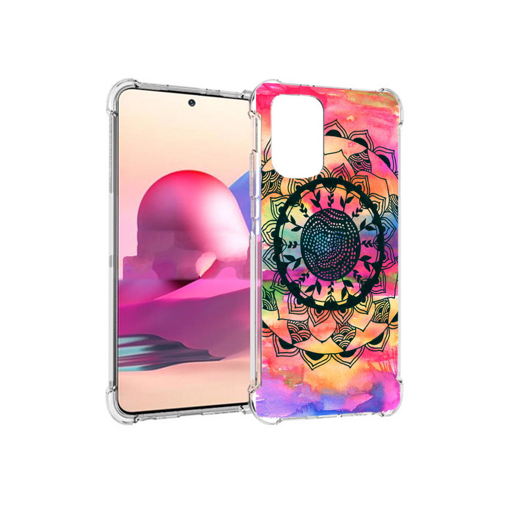 

Чехол MyPads Tocco для Xiaomi Redmi Note 10S яркая абстракция круглый цветок, Прозрачный, Tocco