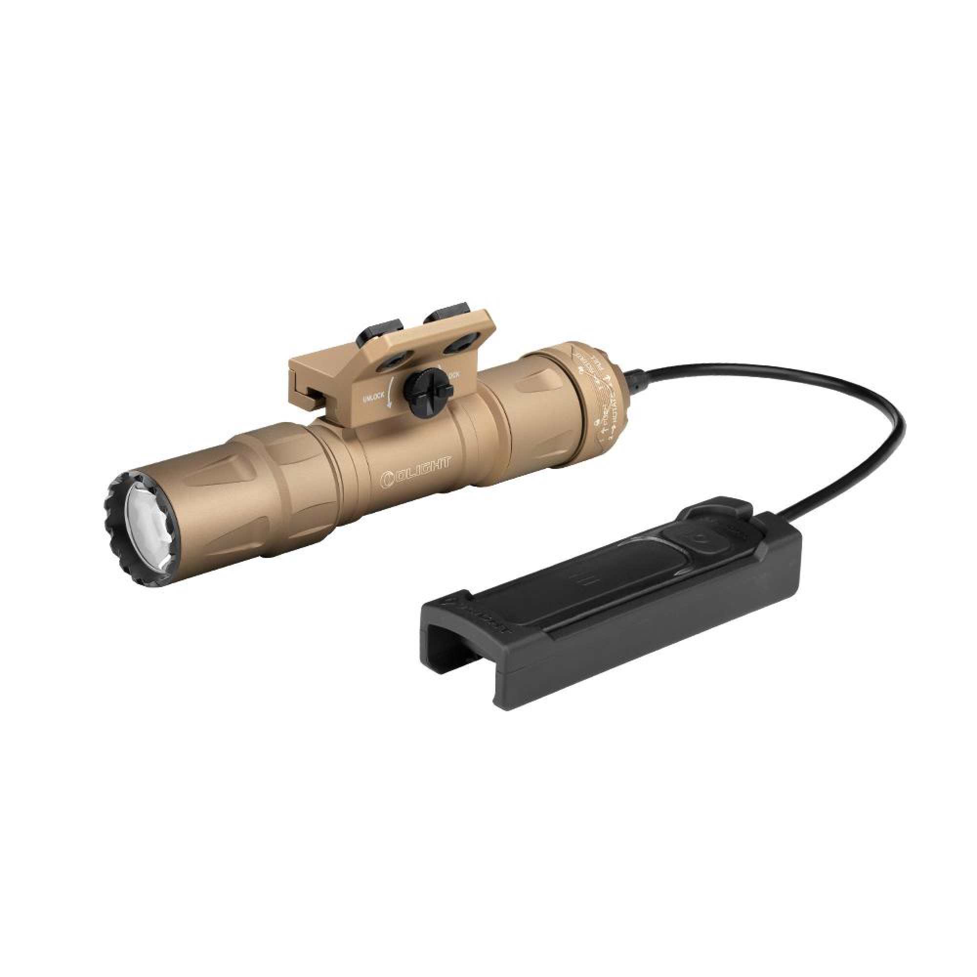 

Подствольный фонарь Olight Odin S M-LOK Desert Tan 18650, 3 режима, 250 метров, 1500 люмен, Бежевый, Odin S