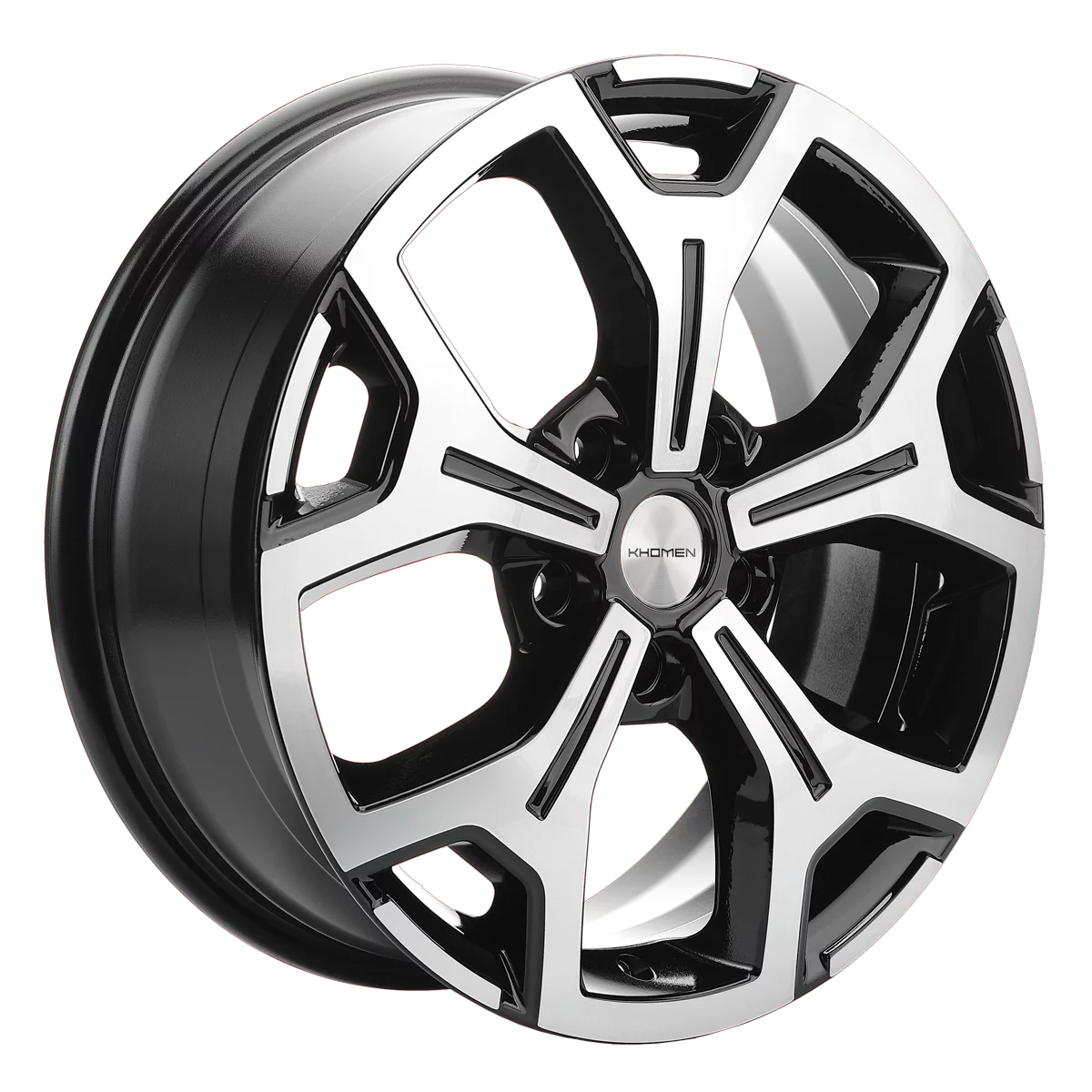 

Диск Khomen Wheels KHW1710 6,5х17 5x108 ET33 d60,1 BLACK-FP 1шт, Серебристый;черный, KHW1710