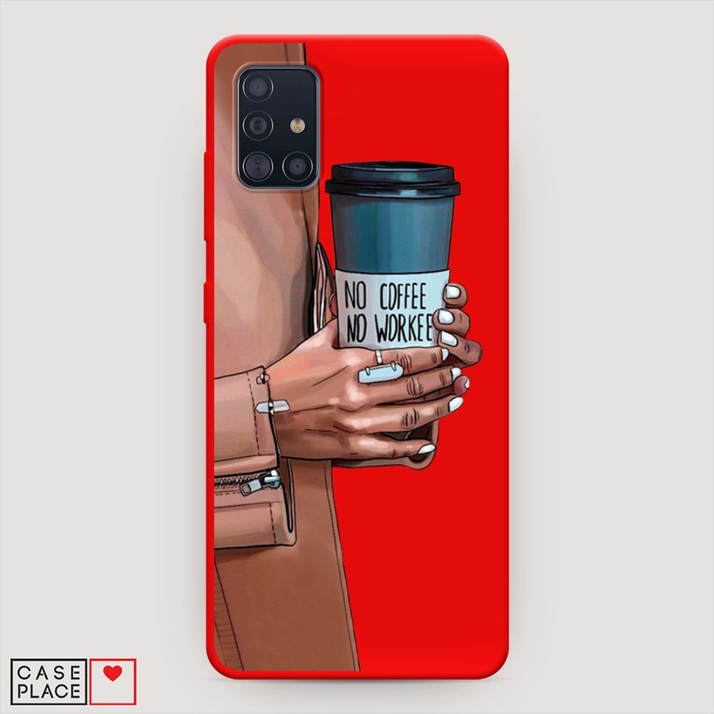 фото Матовый силиконовый чехол "no coffee" на samsung galaxy a51 awog