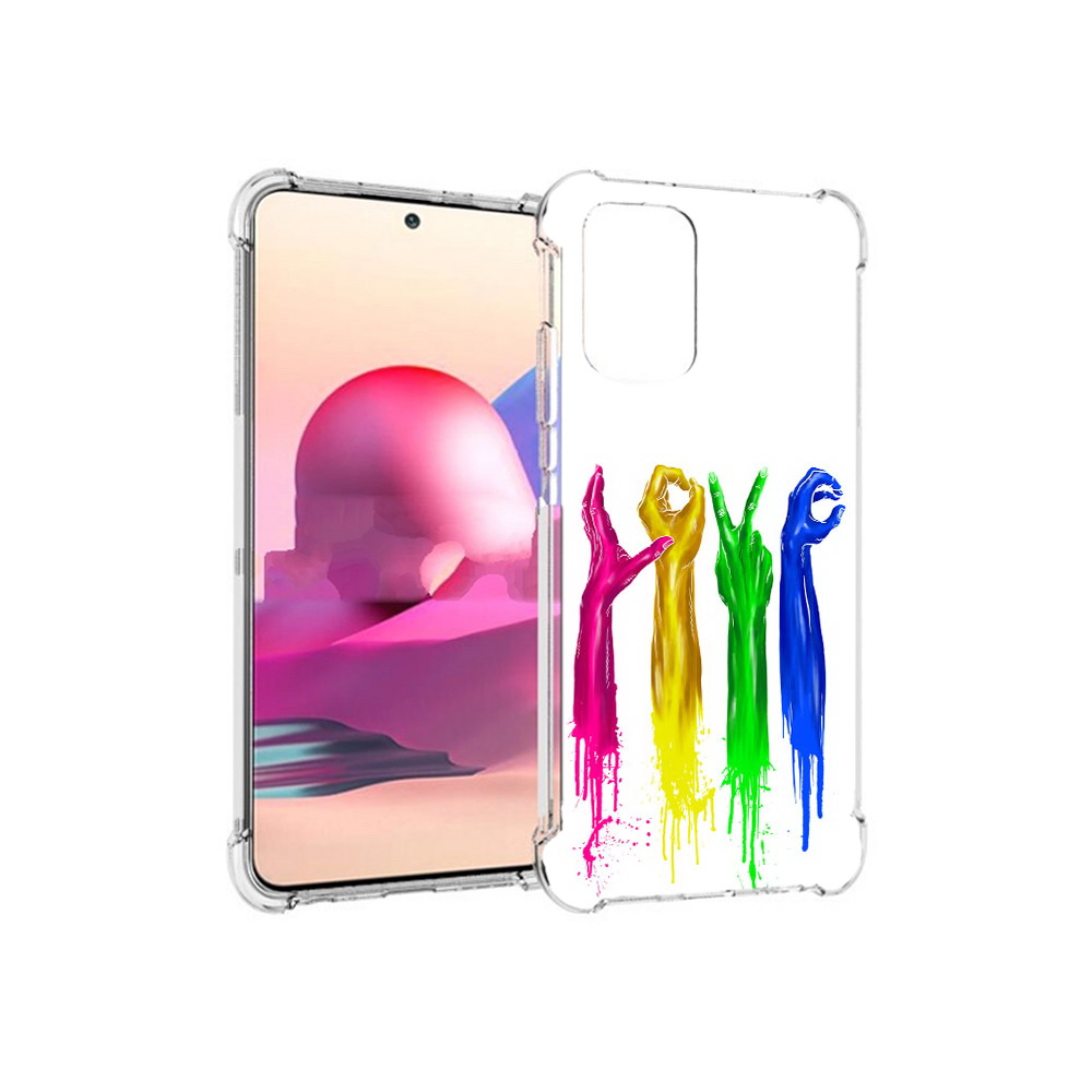 

Чехол MyPads Tocco для Xiaomi Redmi Note 10S яркие руки love (PT158704.257.707), Прозрачный, Tocco