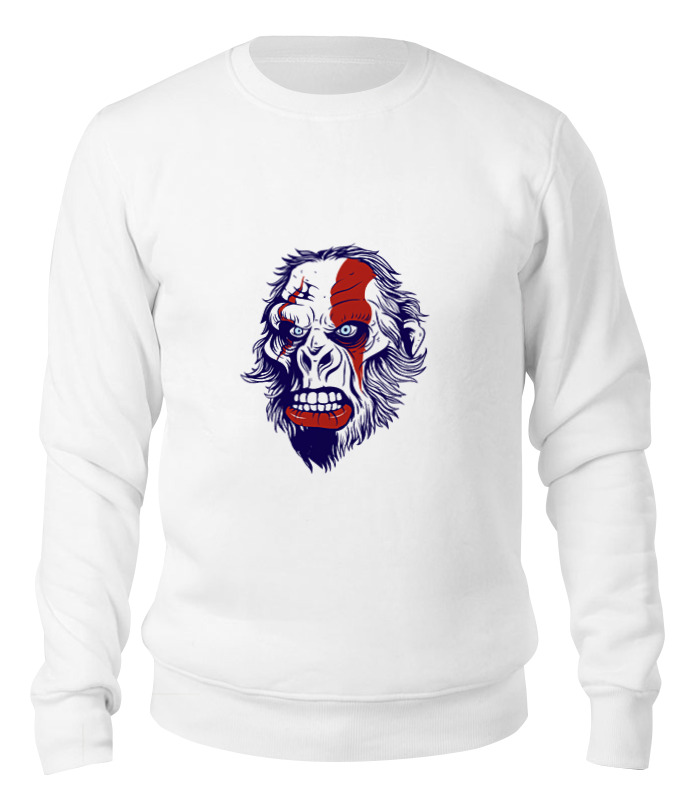 

Свитшот Printio Gorilla kratos белый 2XL, Gorilla kratos