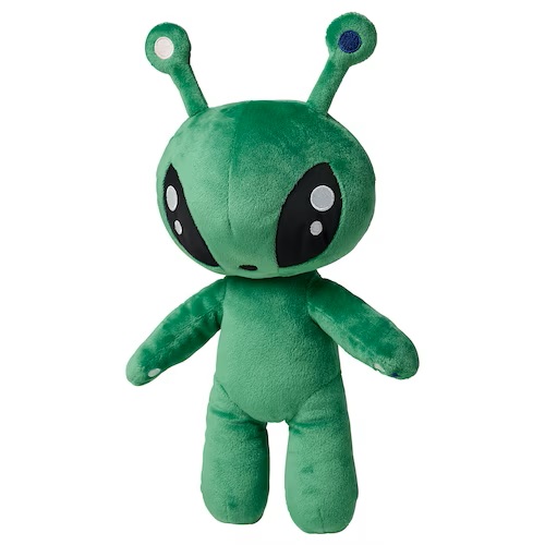 Плюшевая игрушка ИКЕА AFTONSPARV, инопланетянин зеленый, 34 см яндекс станция макс с алисой с zigbee yndx 00053z зеленый