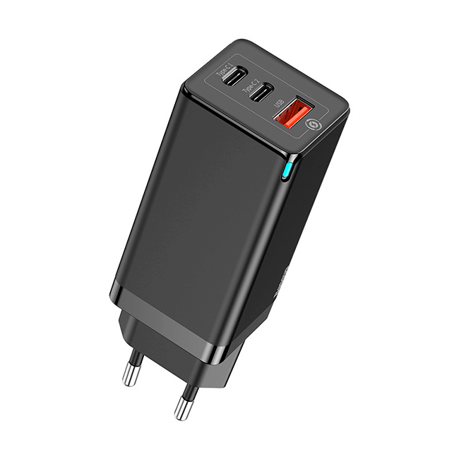 фото Зарядное устройство baseus gan2 pro quick charger 2c+u 65w eu black ccgan2p-b01