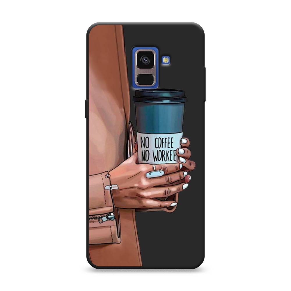 фото Матовый силиконовый чехол "no coffee" на samsung galaxy a8 2018 awog