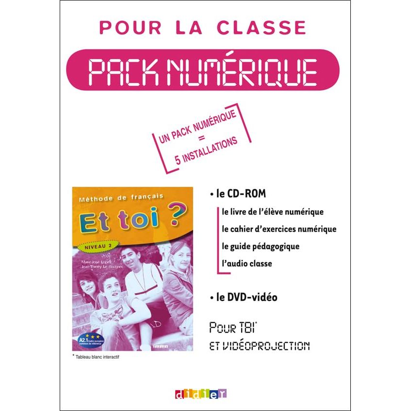 Книга Et toi? 2 Pack numerique 5 licences pour la classe CD Rom + DVD