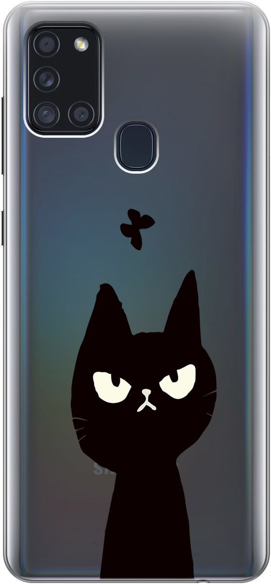 

Чехол на Samsung Galaxy A21s "Disgruntled Cat" прозрачный, Прозрачный;черный, 5363