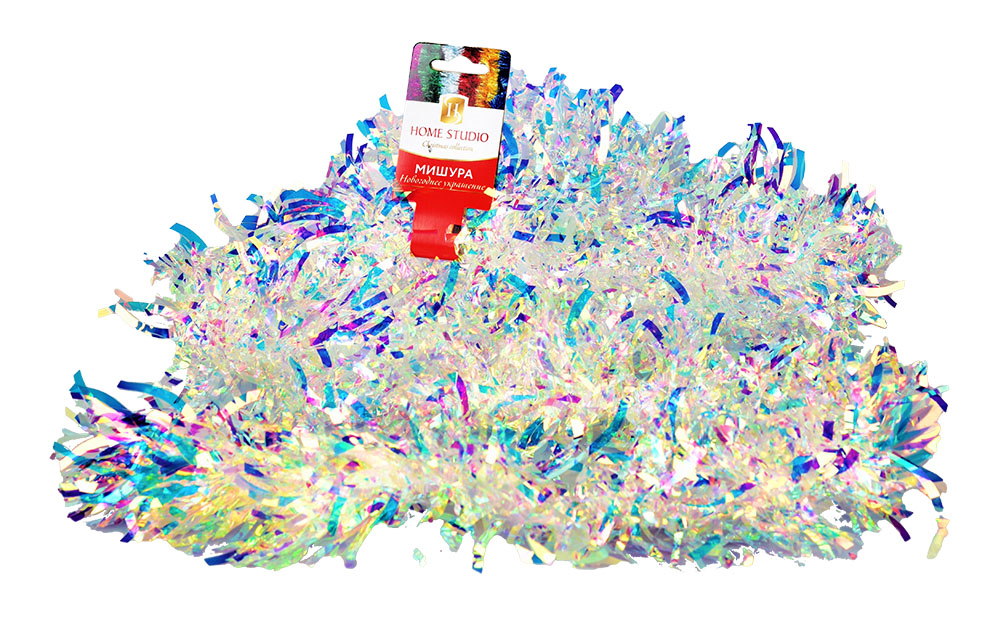 Мишура елочная HomeStudio Волнистая 290 см разноцветный