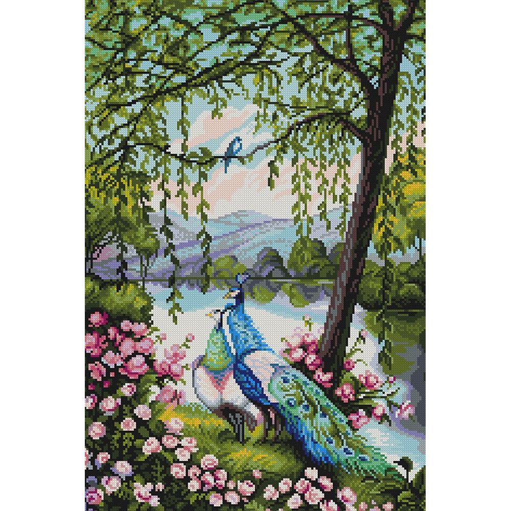 

Алмазная вышивка Алмазное Хобби Павлины и тишина