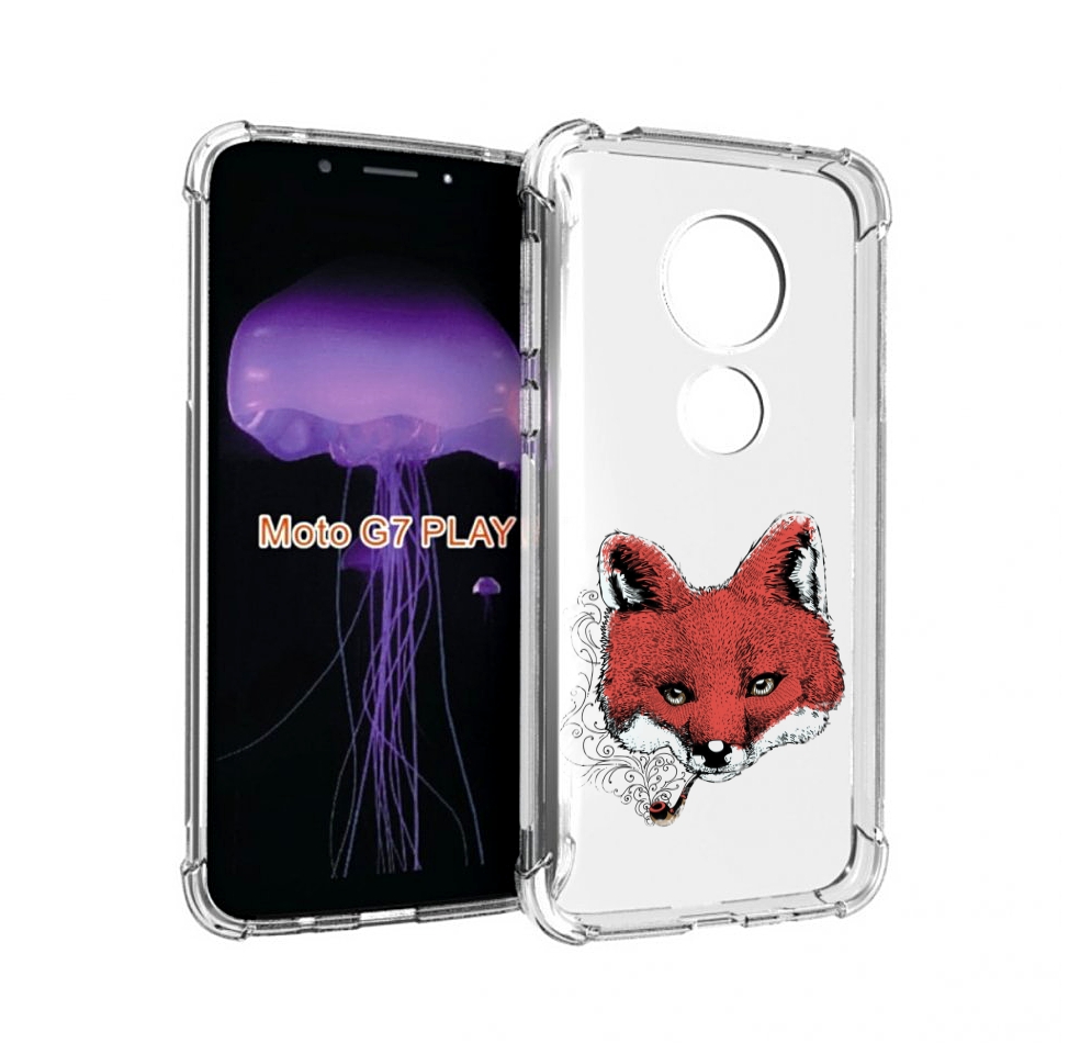 

Чехол MyPads Лис с трубкой для Motorola Moto G7 Play, Прозрачный, Tocco