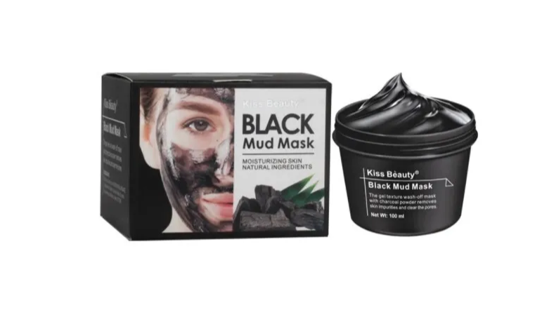 Питательная маска для лица Kiss Beauty Black Mud с натуральной глиной