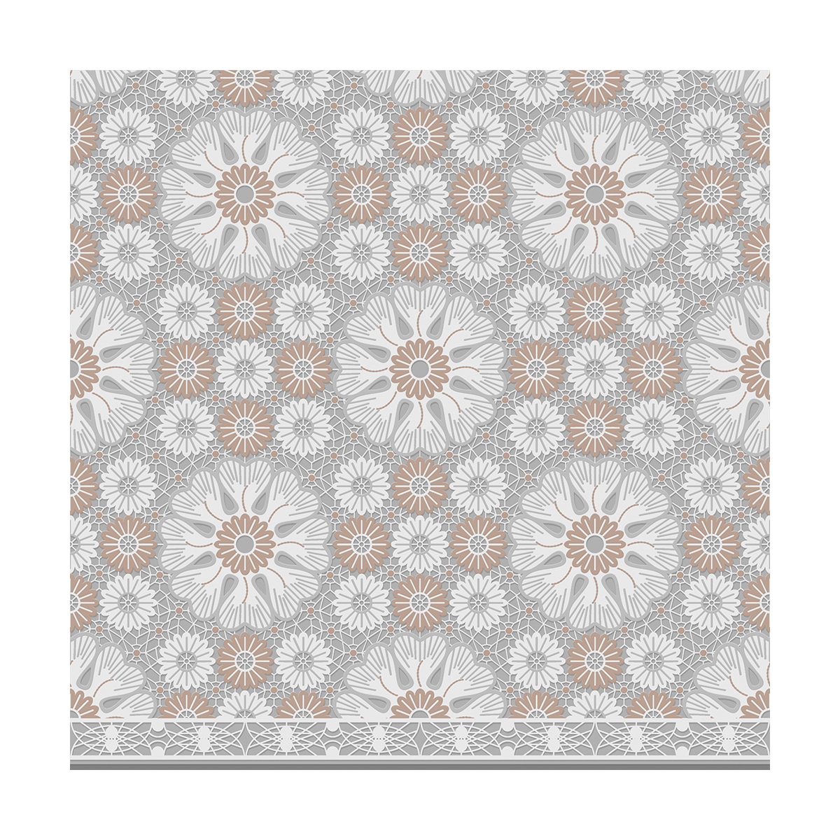 

Скатерть Вилина Элегия 004-beige\grey, ПВХ, 110x135 см, бежево-серая, Бежевый