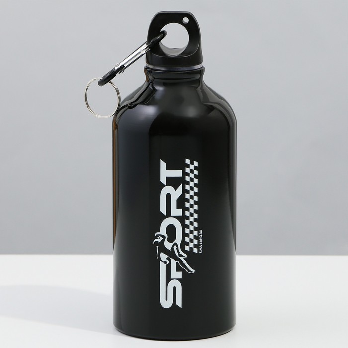 Бутылка для воды Svoboda Voli Sport, 500 мл, черная, крышка с карабином