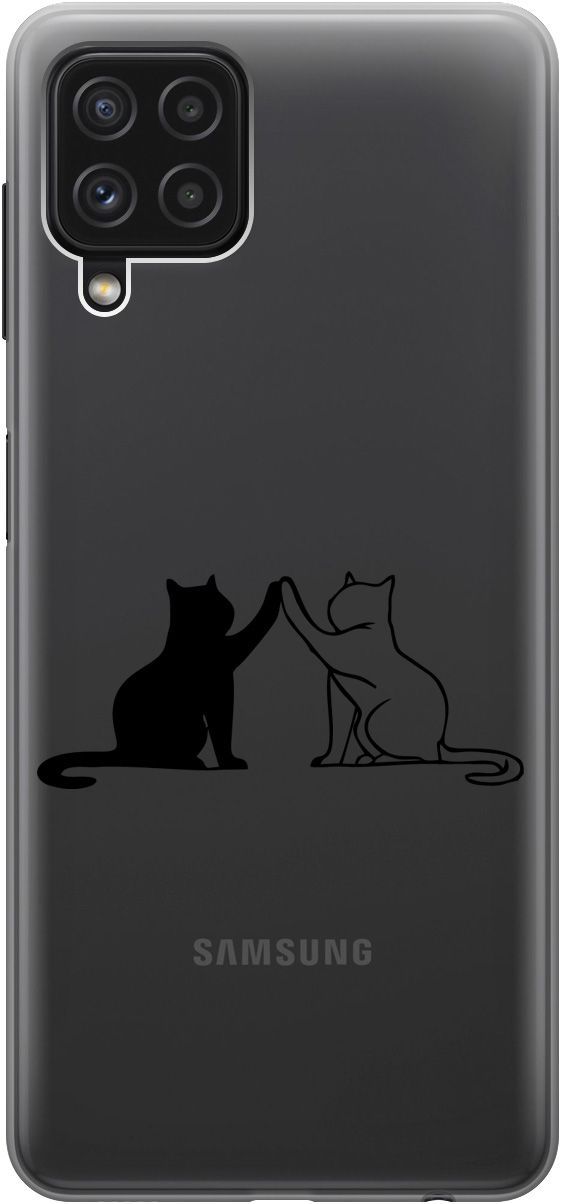 

Чехол на Samsung Galaxy A22 "Cats" прозрачный, Прозрачный;черный, 5366