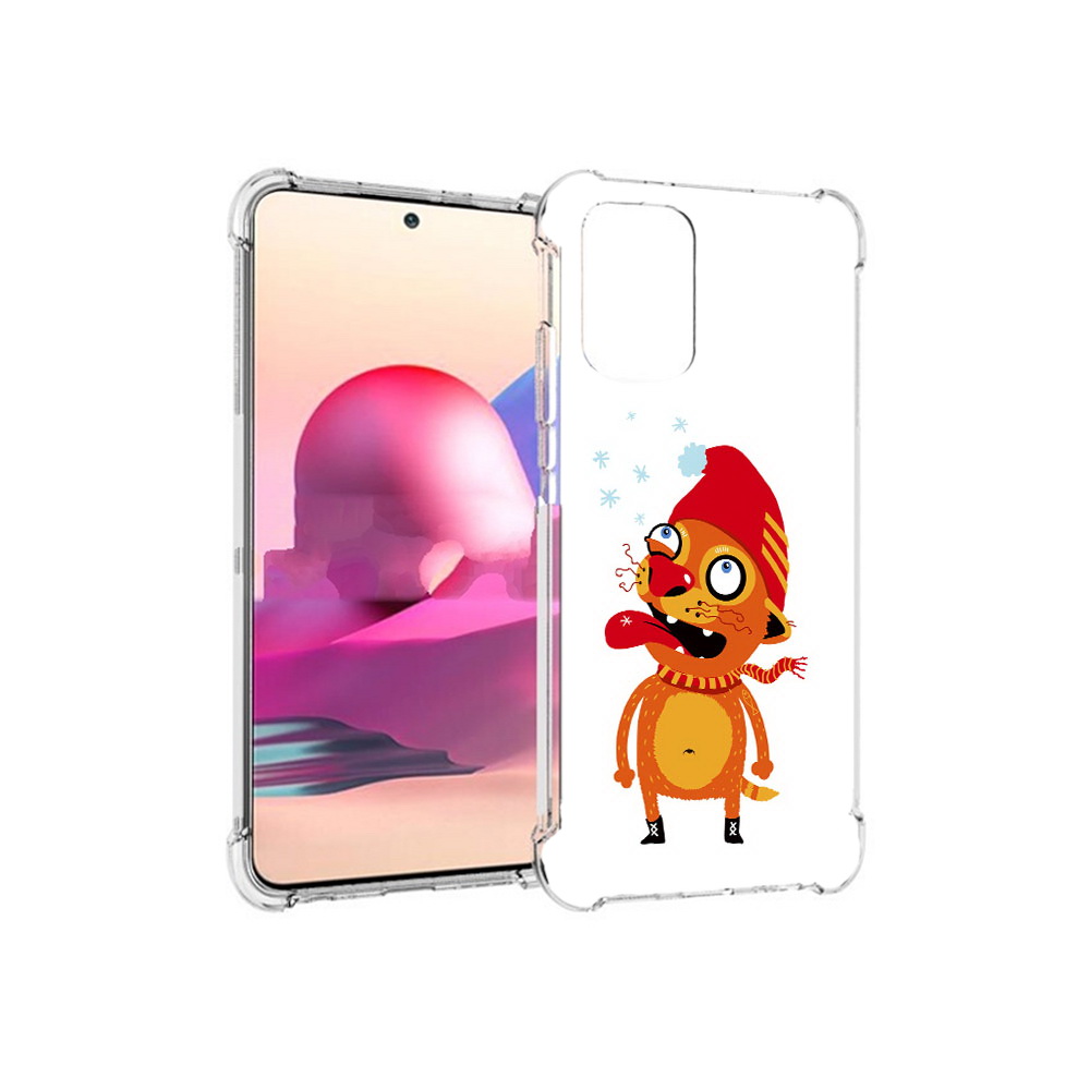 

Чехол MyPads Tocco для Xiaomi Redmi Note 10S Зимний кот (PT158704.257.88), Прозрачный, Tocco
