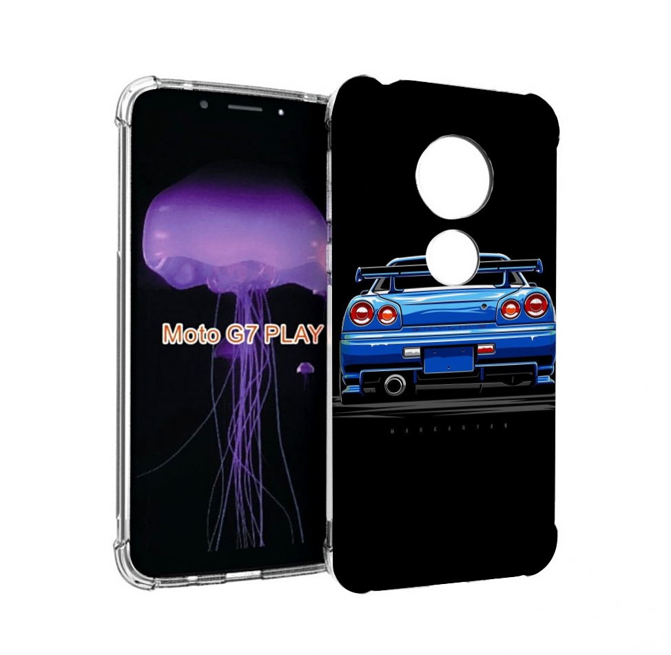

Чехол MyPads Машина-синяя мужской для Motorola Moto G7 Play, Прозрачный, Tocco