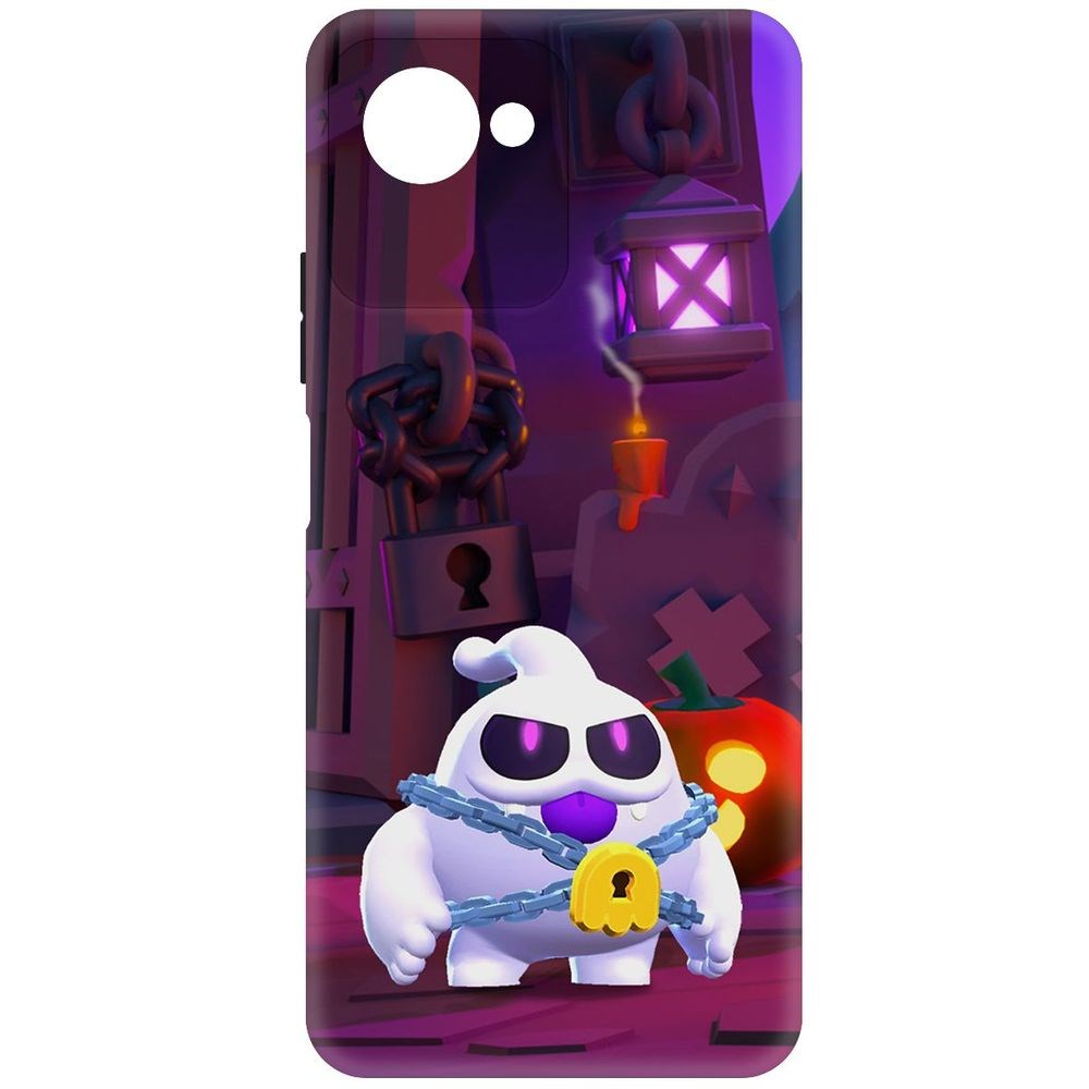 

Чехол-накладка Софт Brawl Stars - Призрак Скуик для Realme C30s, Черный