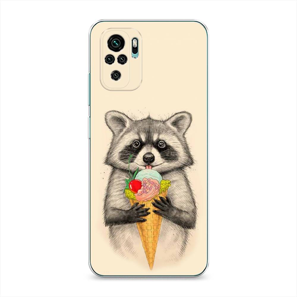 фото Чехол awog "енот с мороженым" для xiaomi redmi note 10