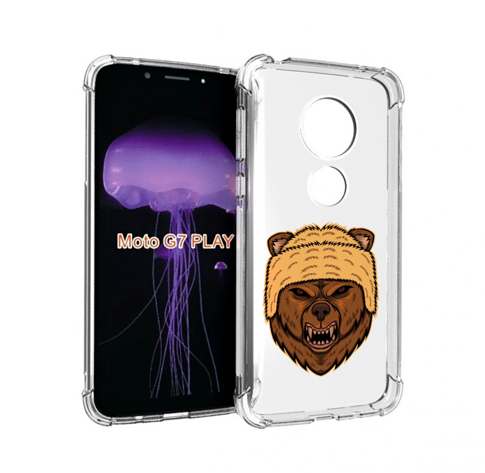 

Чехол MyPads Медведь-в-шапке для Motorola Moto G7 Play, Прозрачный, Tocco