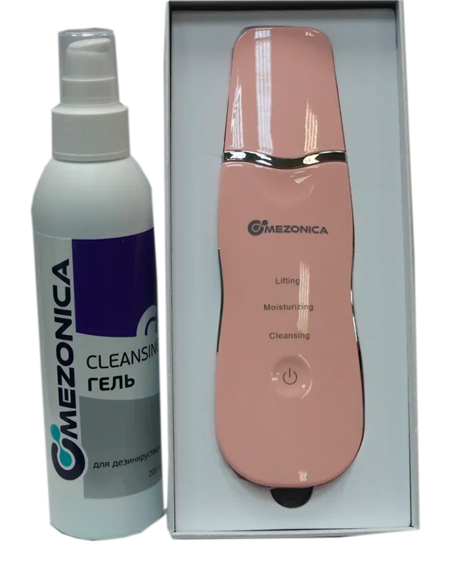 Аппарат ультразвуковой чистки розовый Mezonica + Cleansing Гель для дезинкрустации 200 г серьги пластик собачка из воздушного шара сине розовый
