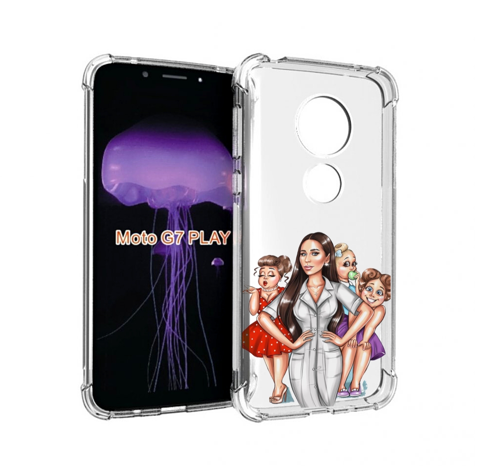 

Чехол MyPads Милые-дамы женский для Motorola Moto G7 Play, Прозрачный, Tocco