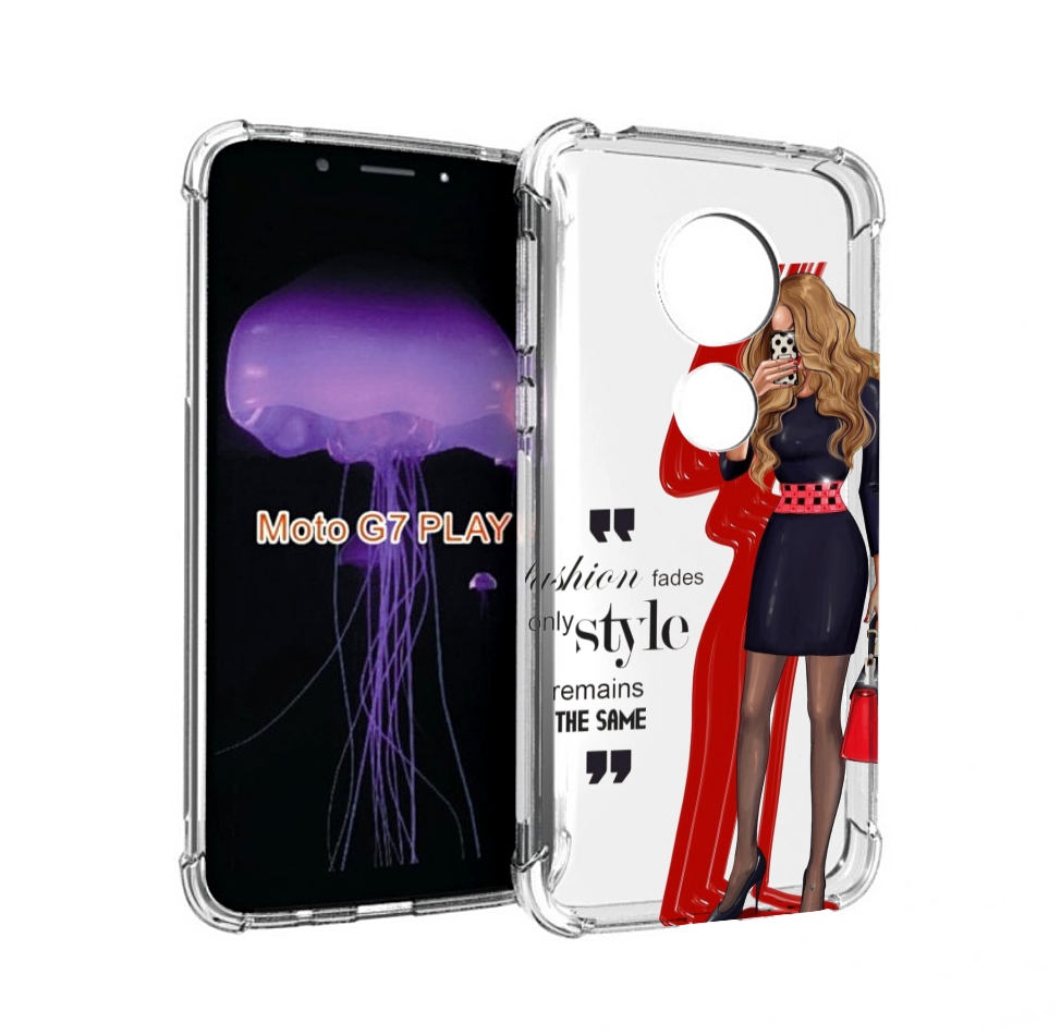 

Чехол MyPads Модная-девушка женский для Motorola Moto G7 Play, Прозрачный, Tocco