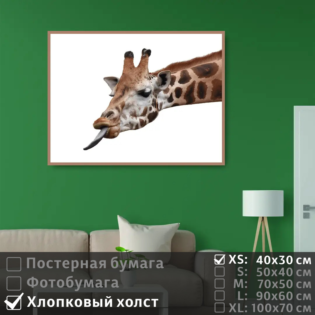 

Постер на холсте ПолиЦентр Забавный жираф 40х30 см, ЗабавныйЖираф