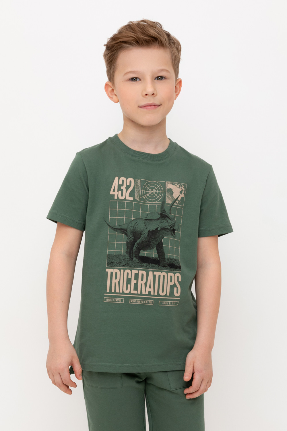 

Футболка детская CROCKID TR 588-1, зеленый, 134, TR 588-1