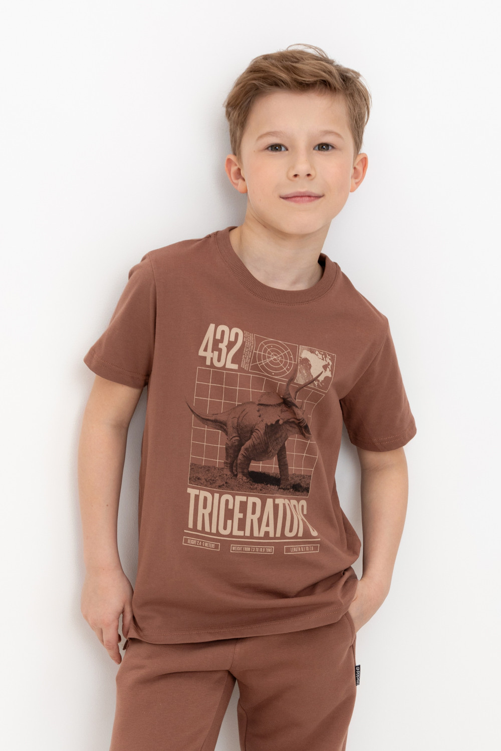

Футболка детская CROCKID TR 588-1, коричневый, 146, TR 588-1