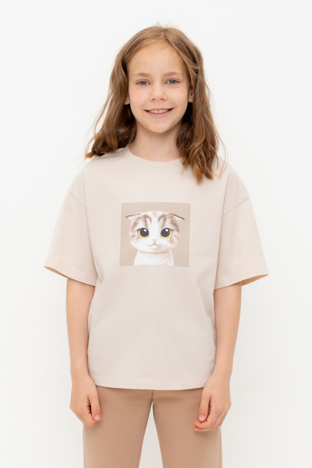 

Футболка детская CROCKID М 2825-5, бежевый, 140, М 2825-5