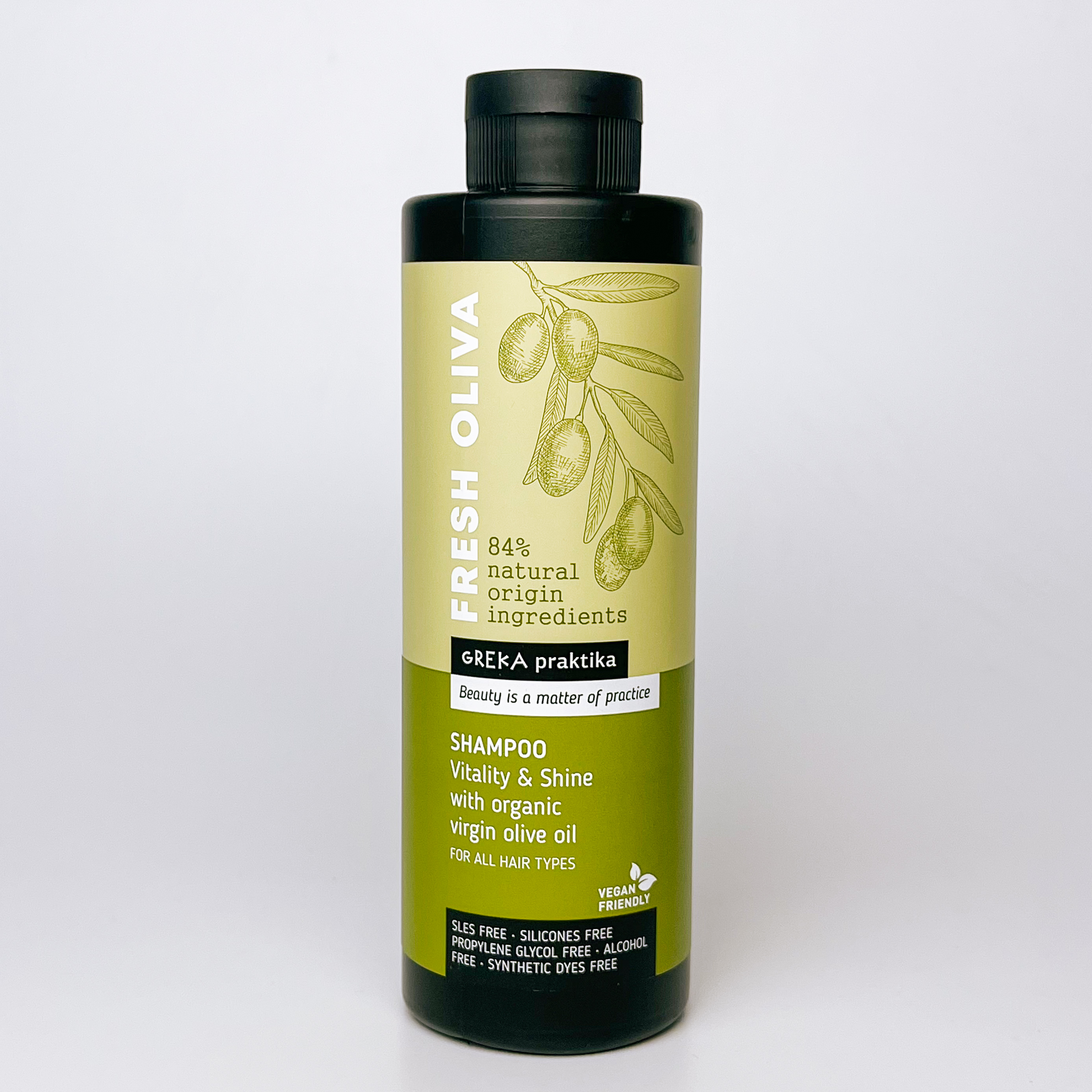 Шампунь для всех типов волос Greka Praktika Fresh Oliva 300мл крем для лица и глаз greka praktika fresh oliva увлажняющий восстанавливающий 50мл