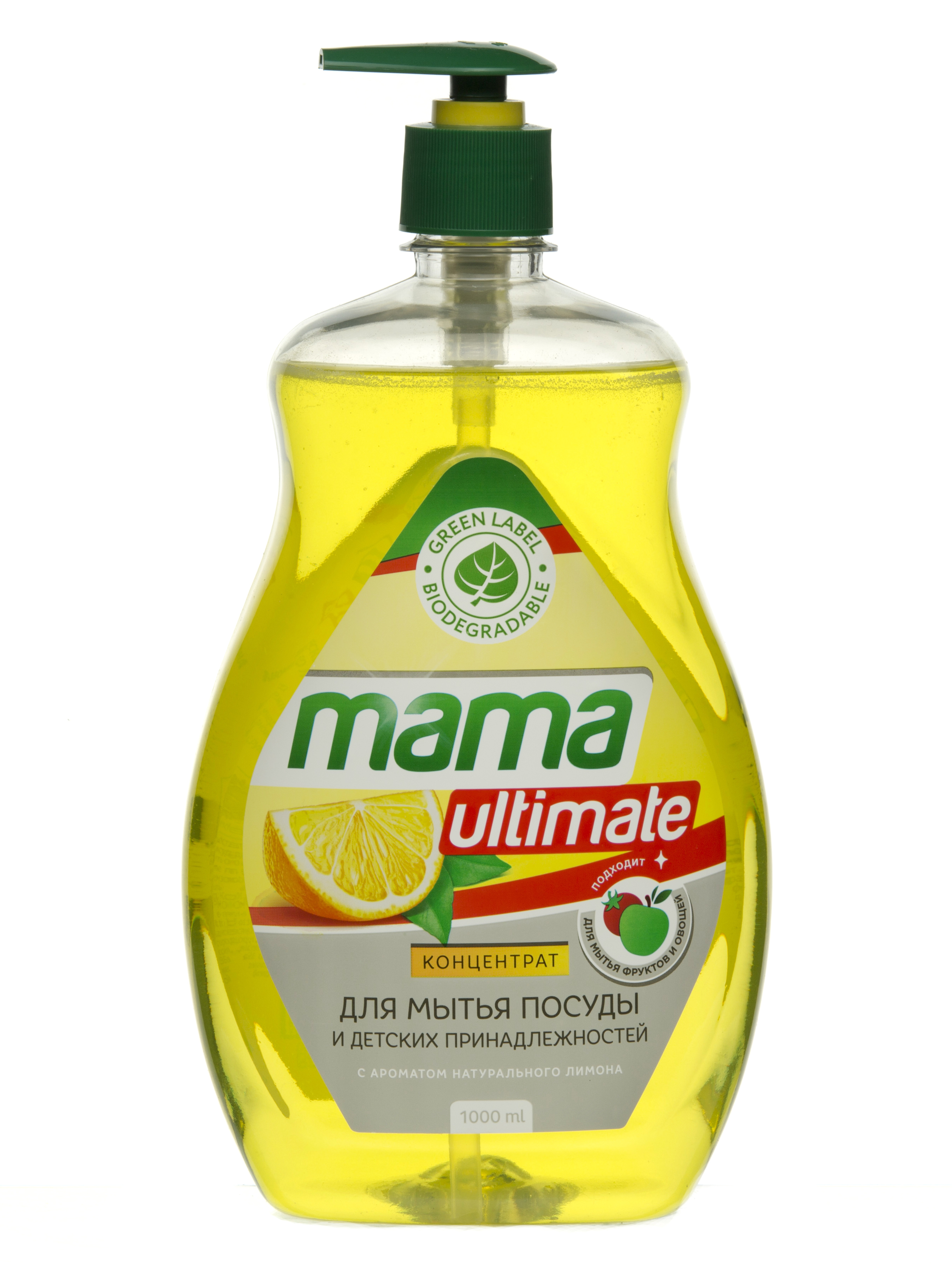 

Средство гель для мытья посуды концентрат Mama Ultimate лимон 1 л, 1 л