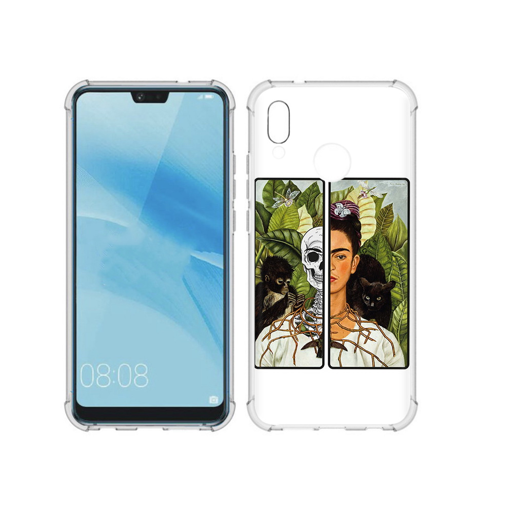

Чехол MyPads Tocco для Huawei P20 Lite сдвоенная картинка девушка скелет (PT130405.51.595), Прозрачный, Tocco