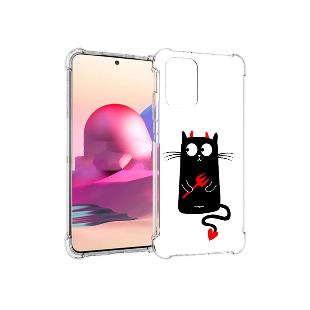 

Чехол MyPads Tocco для Xiaomi Redmi Note 10S Кот демон (PT158704.257.97), Прозрачный, Tocco