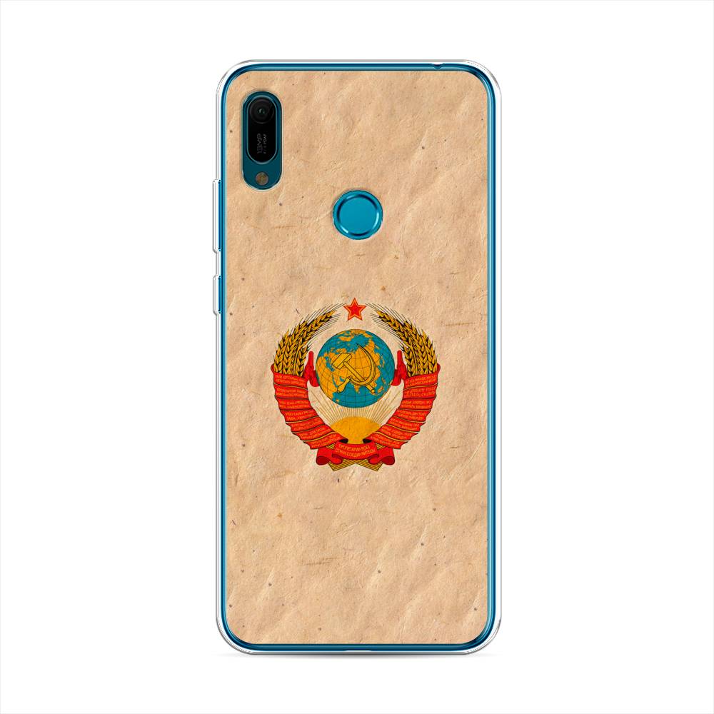 

Чехол Awog на Huawei Y6 2019 "Союз пролетариев", Бежевый;красный, 68650-10