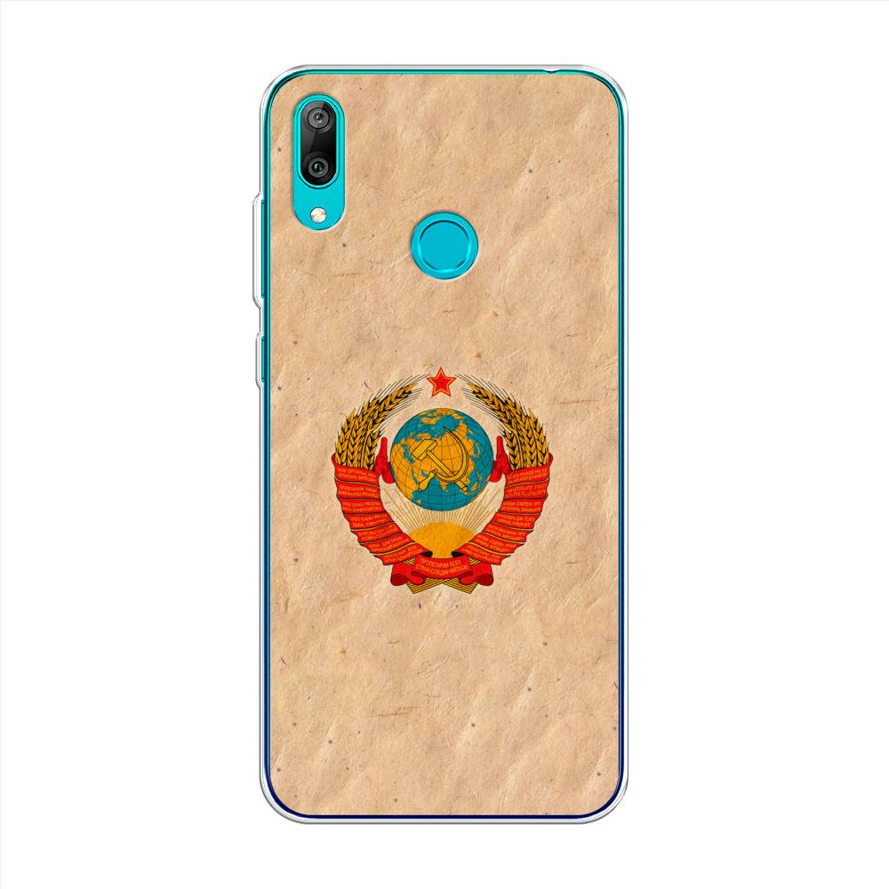 

Чехол Awog на Huawei Y7 2019 "Союз пролетариев", Бежевый;красный, 68450-10