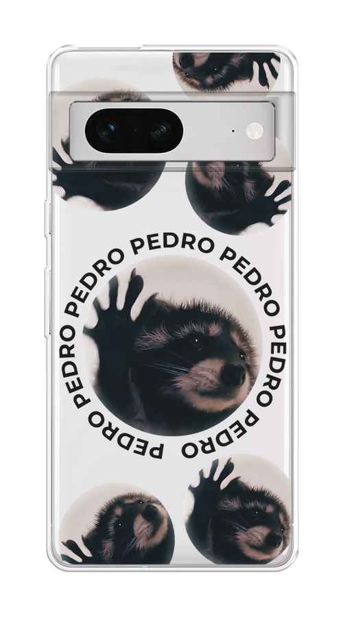 

Чехол на Google Pixel 7 "Pedro енот", Черный;бежевый;прозрачный, 271250-1
